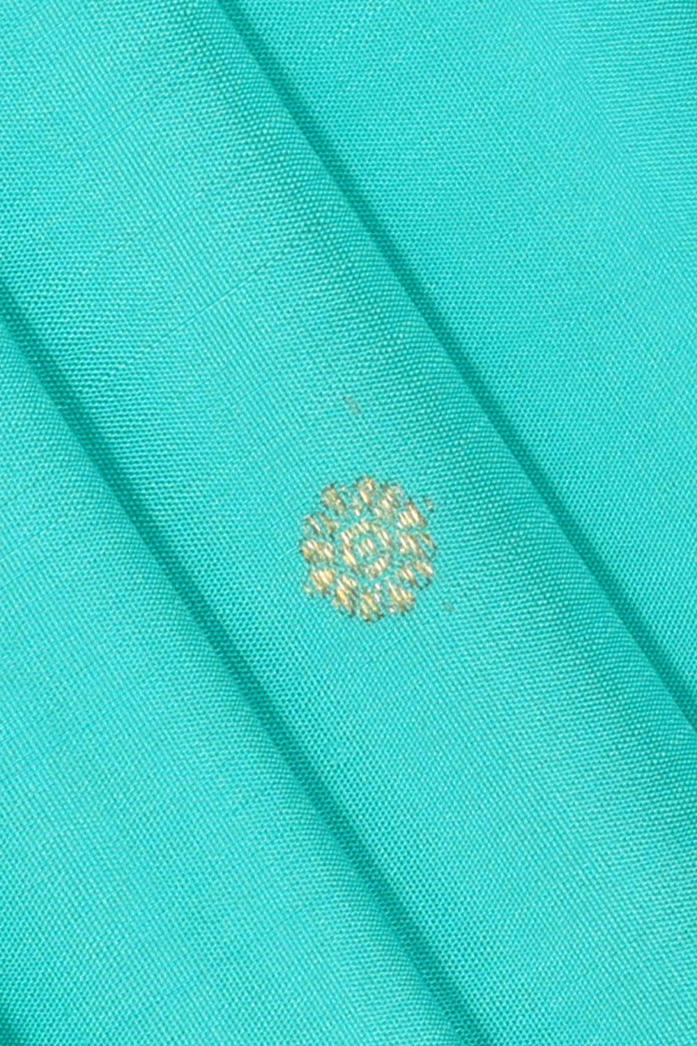Image of Kanchipattu Aqua Blue Brocade Saree